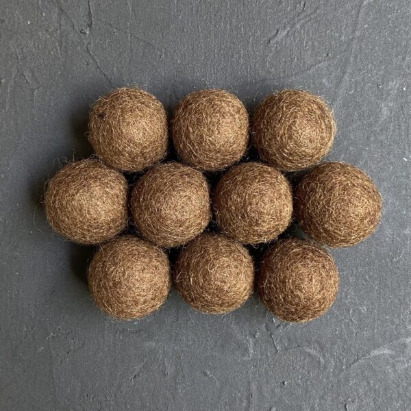 Chocolate wool felt balls