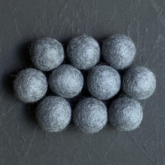 Grey wool felt balls