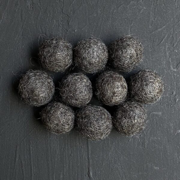 Marbled brown wool felt balls