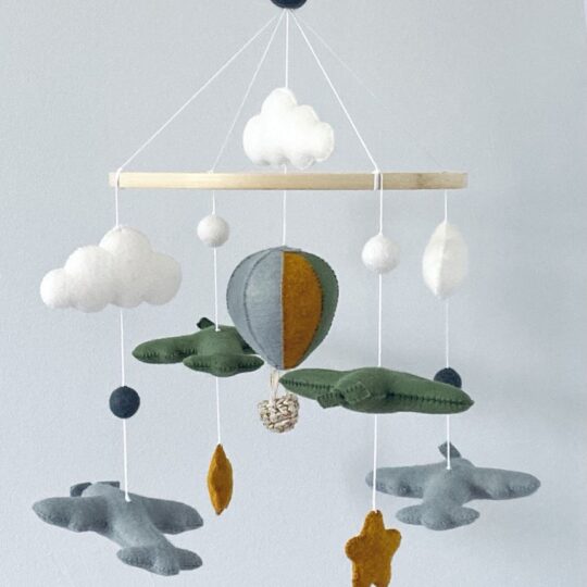 handmade Wool Felt Airplane Mobile