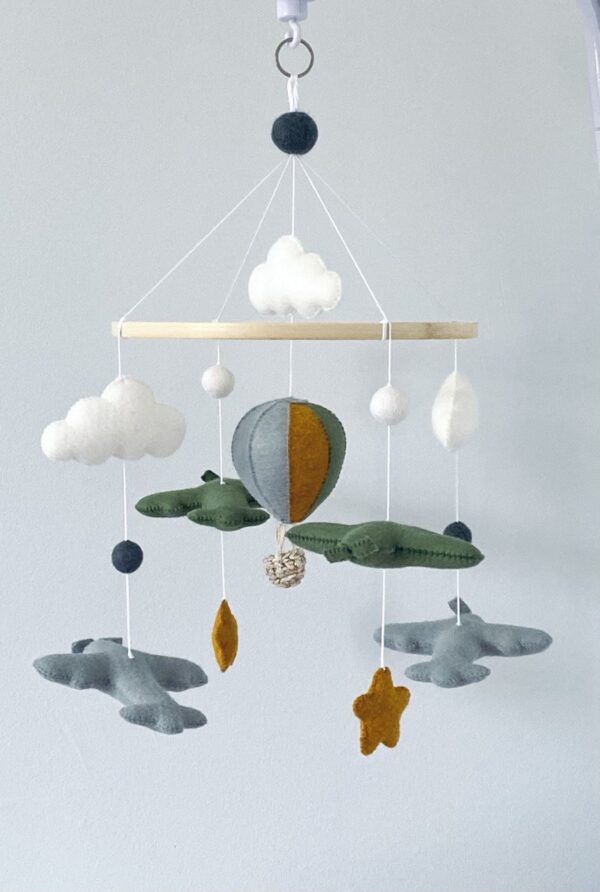 handmade Wool Felt Airplane Mobile