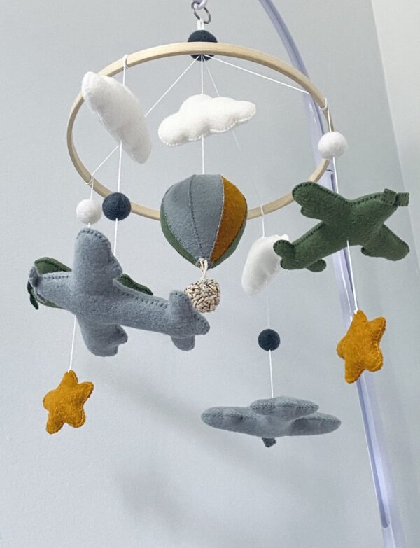 handmade Wool Felt Airplane Mobile