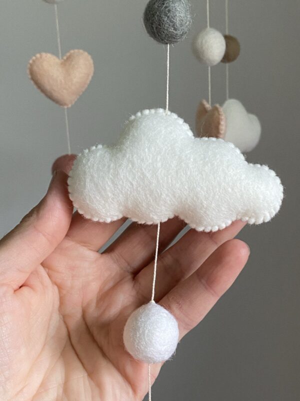 Felt ball mobile for a baby girl - Image 2