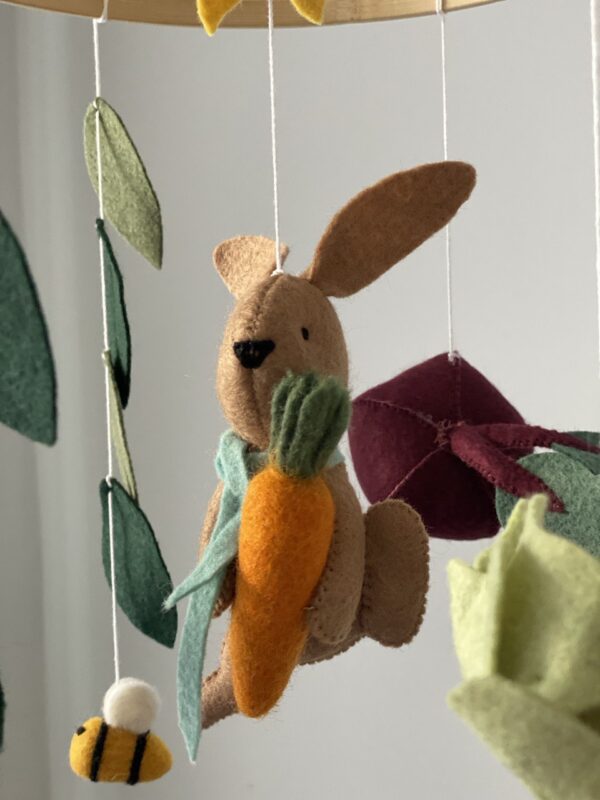 Bunny mobile with vegetable and bees - Image 2