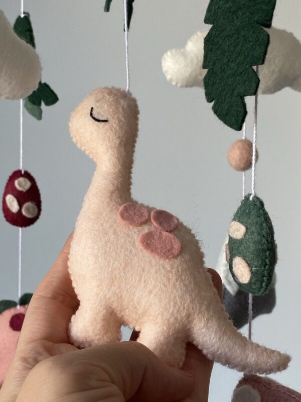 Mobile with dinosaurs for baby girl nursery - Image 2