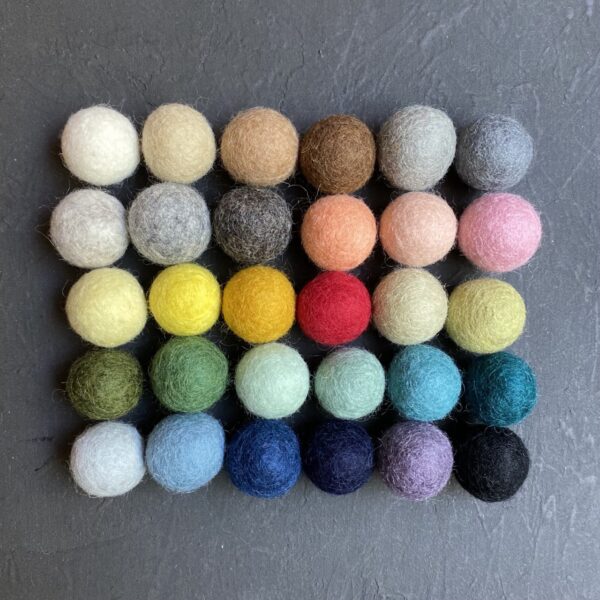 All colors of wool felt balls