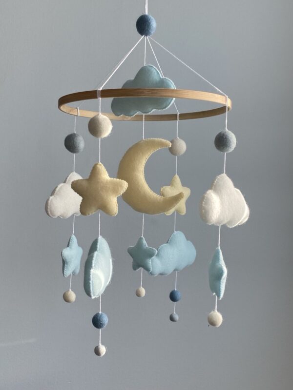 Mobile with moon, stars and clouds