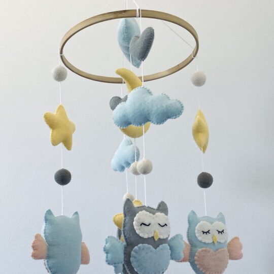 Owl baby mobile