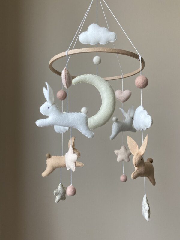 Baby mobile with 4 jumping bunnies - Image 2