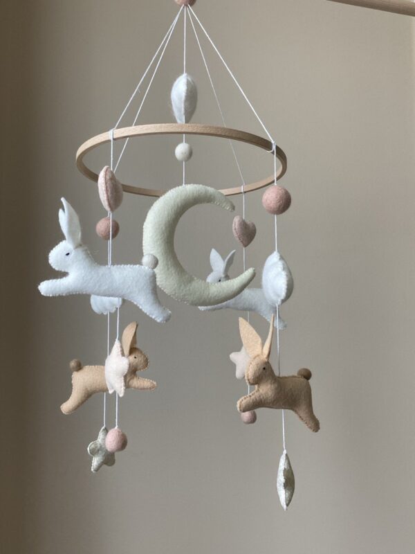 Baby mobile with 4 jumping bunnies - Image 3