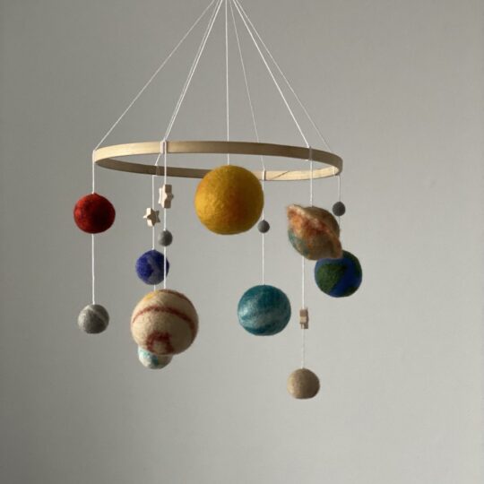 Solar system mobile with 9 planets and Sun