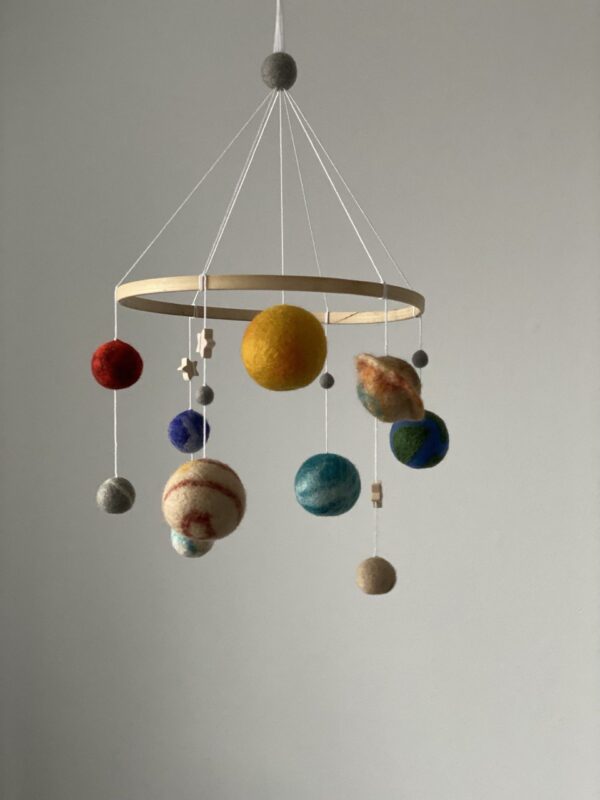 Solar system mobile with 9 planets and Sun